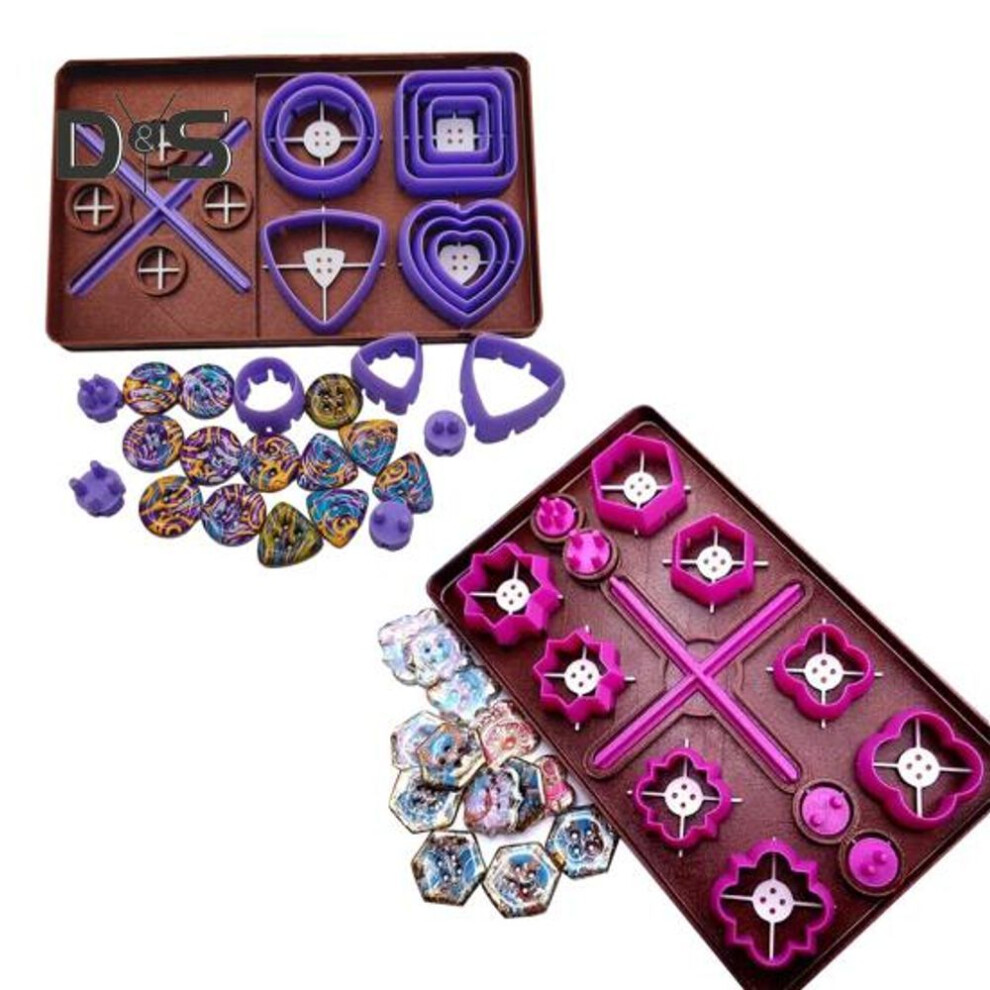 (as the picture, 2pcs) Button Toolkit Set Clay Buttons Diy Crafting Kit Button Making Tool With Cutters Pins Button Maker Kit For Craft Lovers