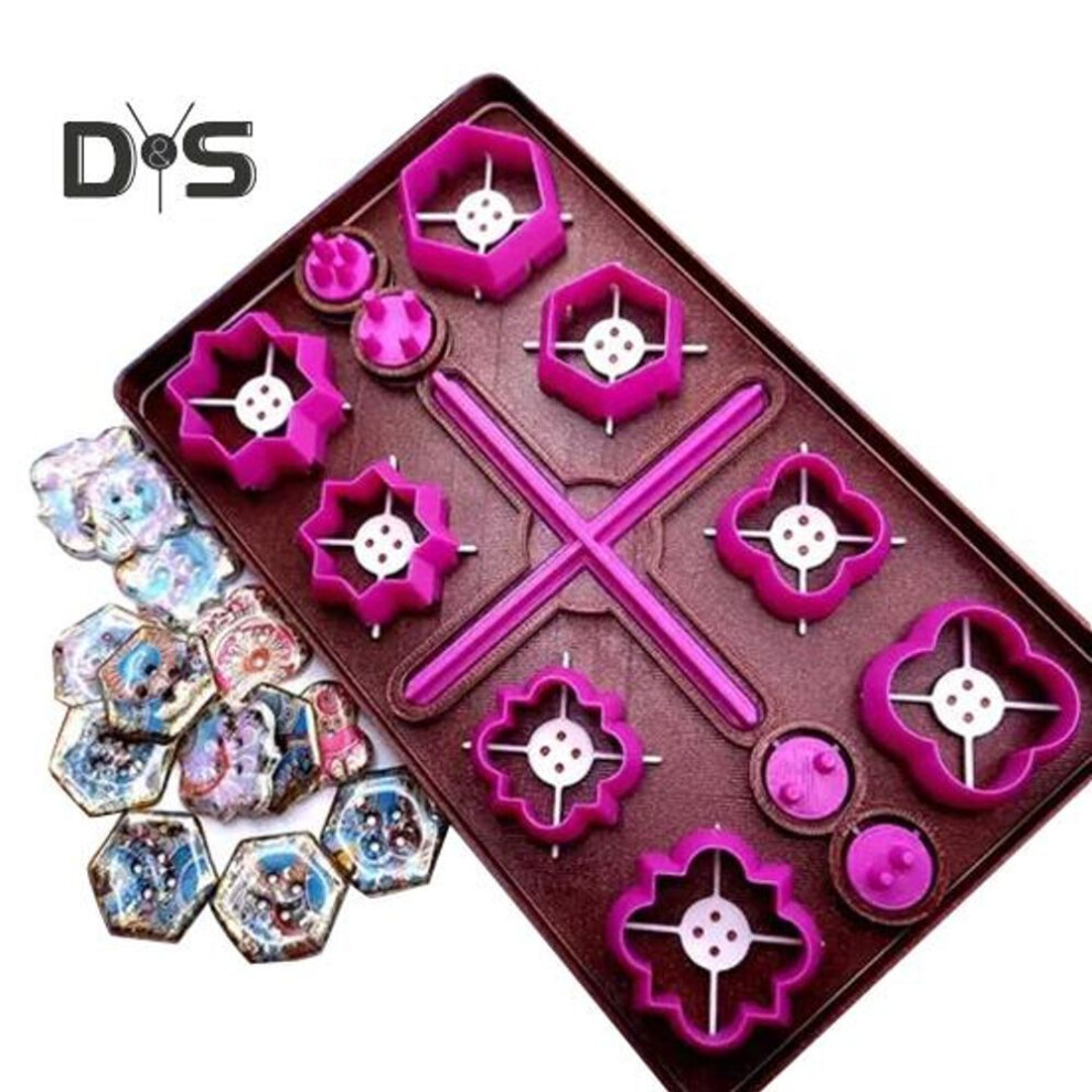 (as the picture, B) Button Toolkit Set Clay Buttons Diy Crafting Kit Button Making Tool With Cutters Pins Button Maker Kit For Craft Lovers