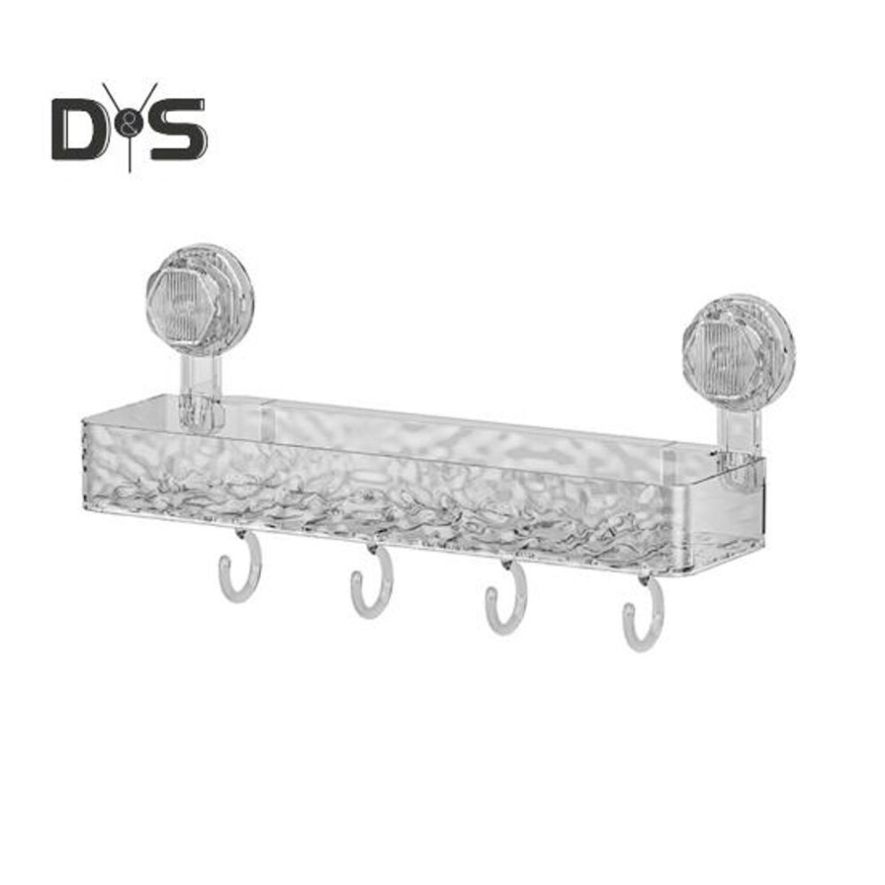 (clear) Shower Caddy Suction Cup Storage Rack Large Capacity Strong Load-bearing Easy To Install Adjustable Bottom Drainage Clear Corner Shelf