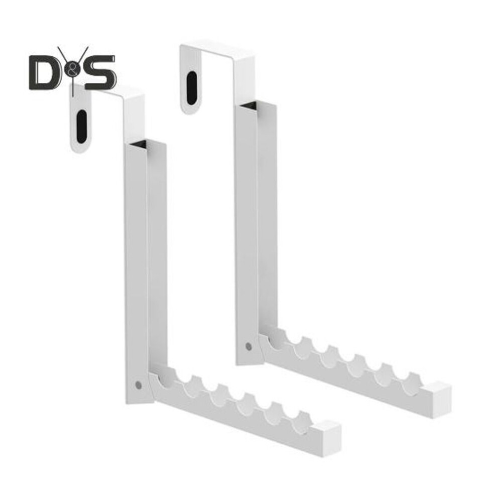 2pcs Clothes Drying Racks With 6 Groves Strong Load-bearing Simple Installation Foldable Design Door Hooks Hanger Laundry Hanging Coat Racks