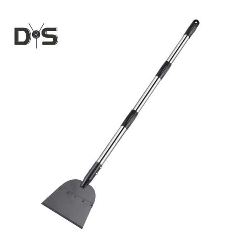 (as the picture, S) Flat Shovel Ice Scraper with Long Handle Adjustable Height Easy Assembly Ice Removal Tool Outdoor Garden Cleaning Scraper