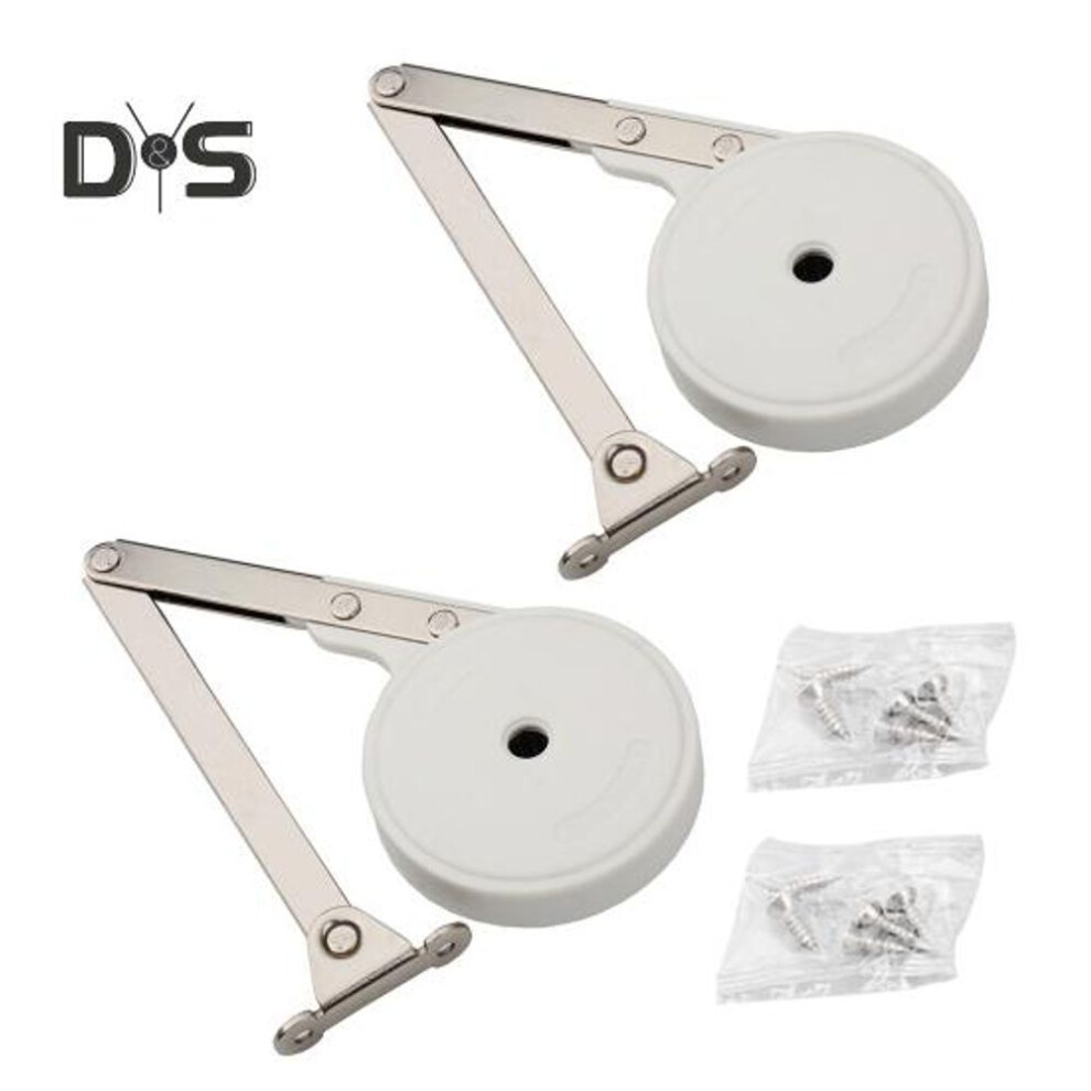 (as the picture, 2pcs) 1/2 Pcs Buffer Support Rod Heavy Duty Box Hinges Easy Install Soft Close Lid Support Hinges Storage Trunk Chest Hinges For Wooden Toy Box