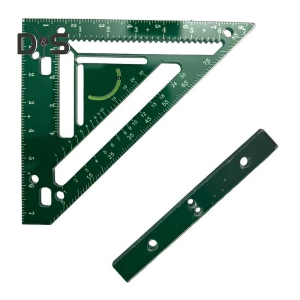 (green) Carpenter Triangle Square Woodworking Rafter Square Measuring Layout Tool High Precision Triangle Ruler Protractor