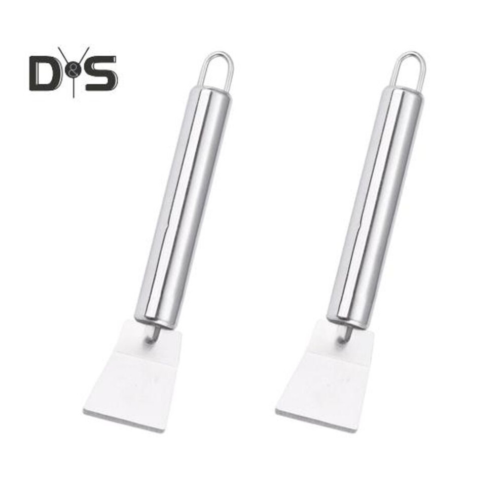 (as the picture, B) 2pcs Cleaning Shovel For Stubborn Oil Multipurpose Cleaning Cutter For Dishes Stainless Steel Cleaning Shovel For Tables Stoves Grills Versatile