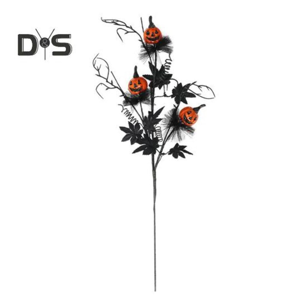 Halloween Pumpkin Tree Decoration Realistic Artificial Flower Spooky Black Maple Pumpkin Bouquet Tabletop Ornament For Home Office