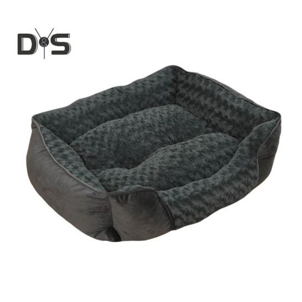 (dark gray, S) Rectangle Pet Bed Machine Washable Pet Sleeping Sofa With Removable Cushion All Seasons Non Slip Bottom Pet Bed For Cats Small Medium Dogs