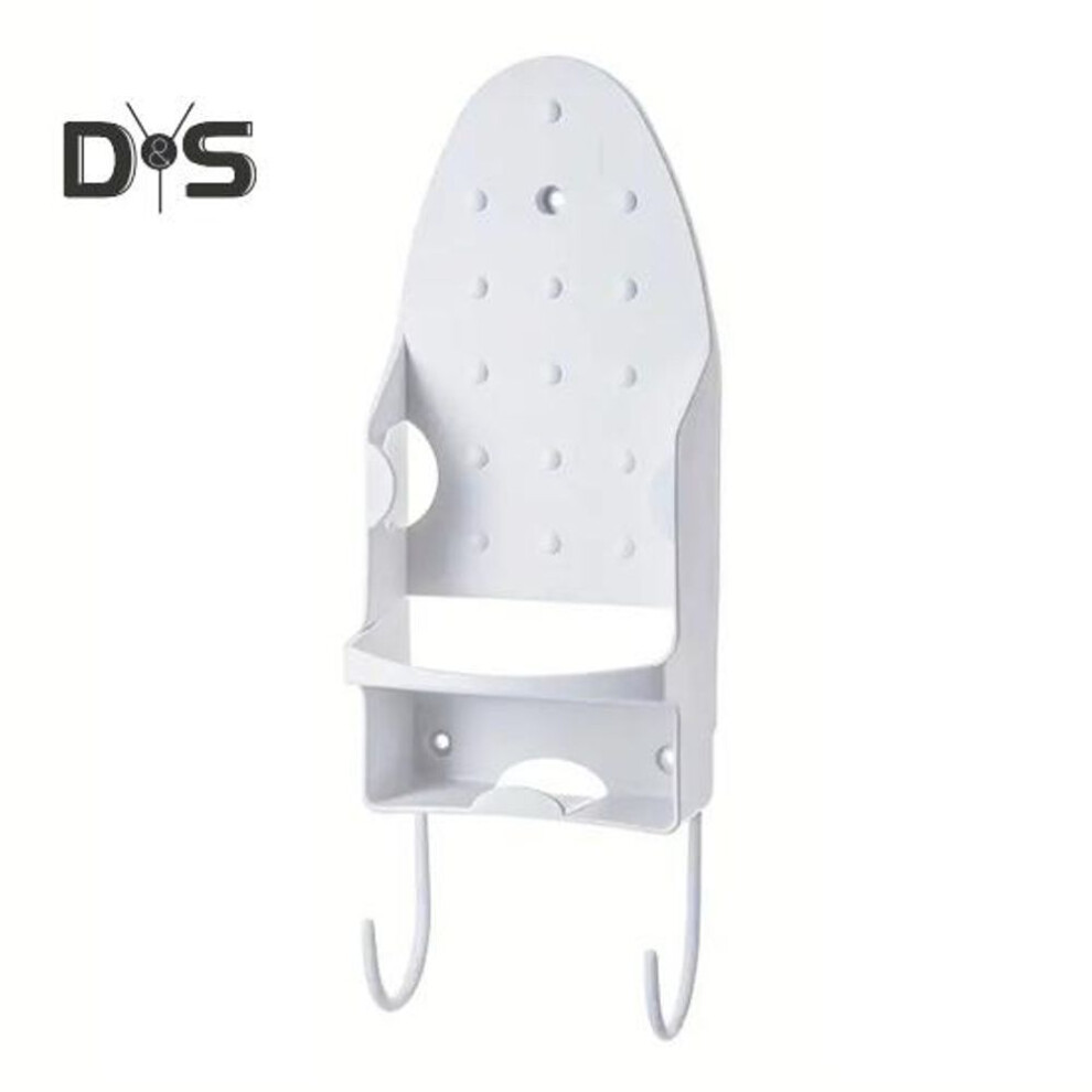 (white) Wall Mount Ironing Board Holder Metal Hanger Heat-resistant Strong Load-bearing Easy To Install Iron Holder Storage Rack