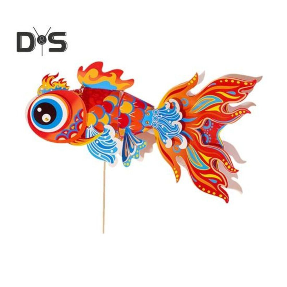 (red) Chinese Style Fish Lantern Handmade Led Light-up Goldfish Lantern Glowing Diy Paper Craft Night Light For Parties Home Decor