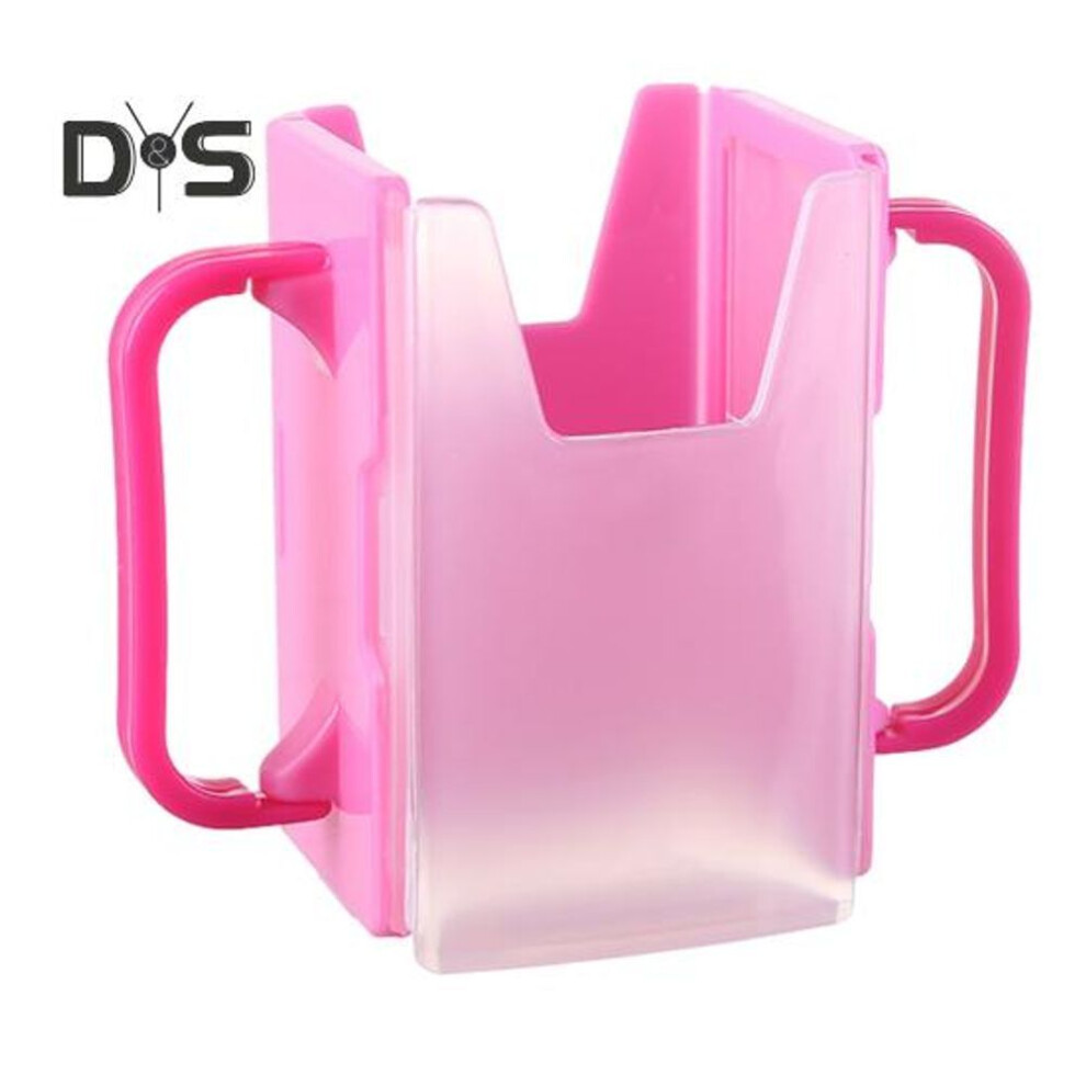 (pink) Juice Box Holder for Toddlers Anti-Squeeze Cup Holder with Handle Adjustable Milk Carton Stand Spill-Proof Kids Pouch Holder Lightweight Portable