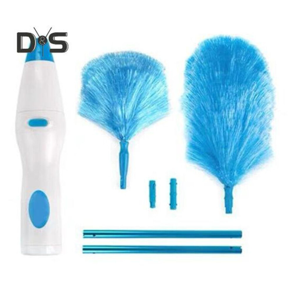 (as the picture, Battery) 360-degree Rotating Electric Duster Brush Battery Powered Quick Cleaning Super Absorbent Washable Dust Collector Wireless Cleaning Brush