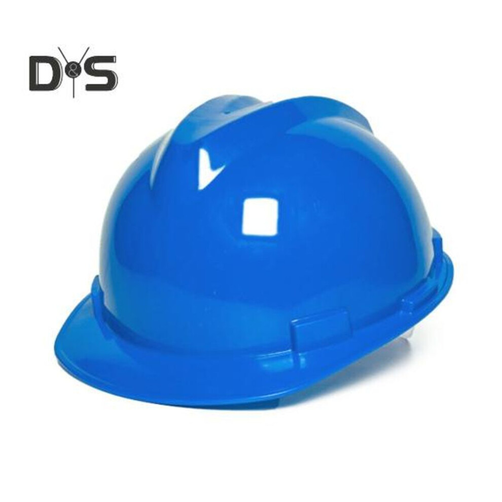 (blue) Working Helmet Durable Construction High Strength Impact Resistant Shockproof Full Brim Hard Hat Protective Helmet