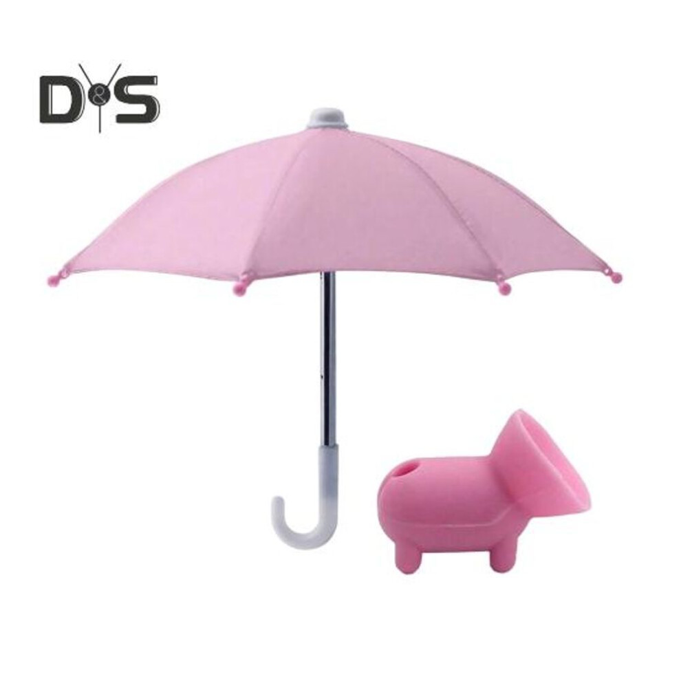 (pink) Cell Phone Umbrella Adjustable Pig Suction Cup Phone Stand Holder Universal Outdoor Mobile Phone Sun Shade Cover Phone Accessories
