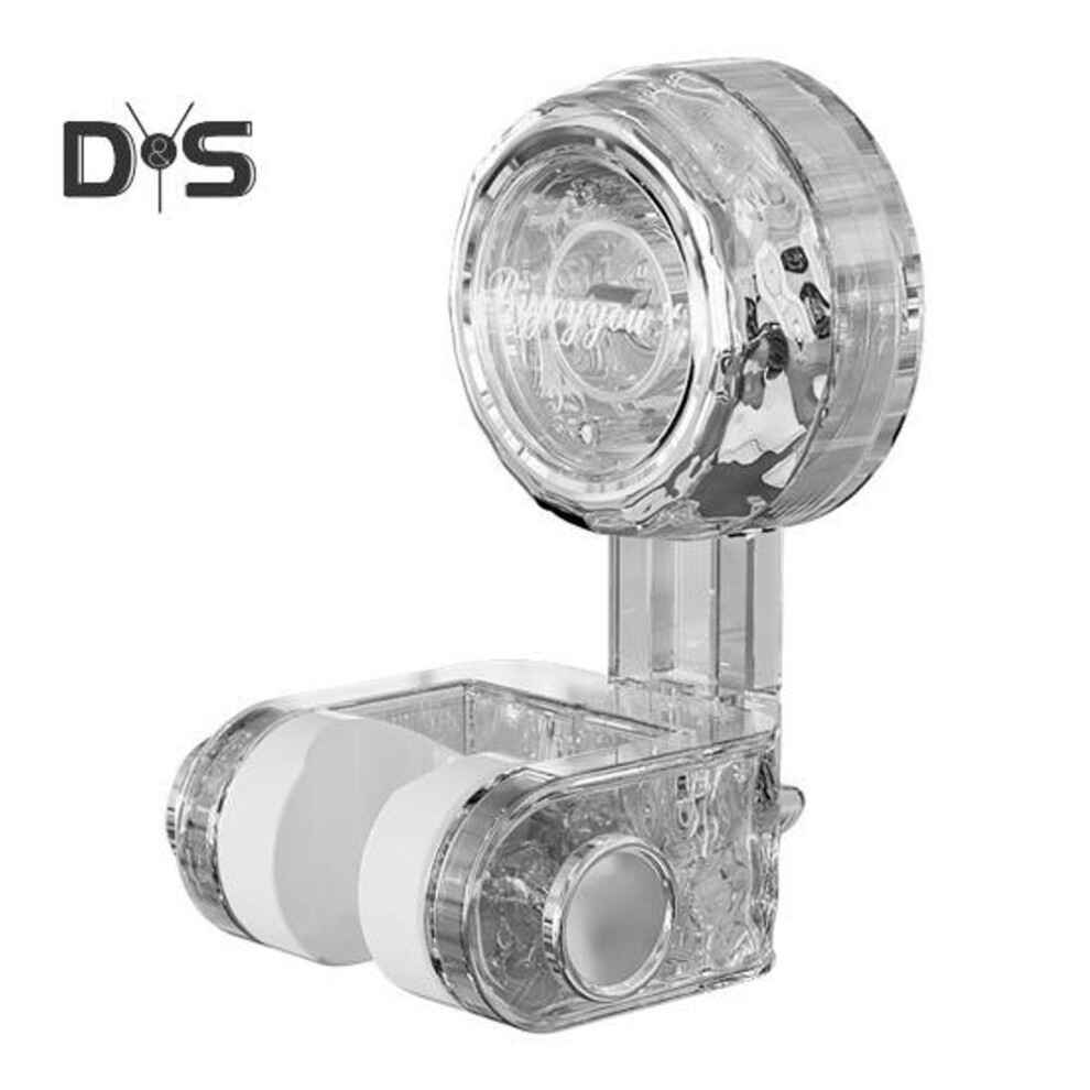 (clear) Suction Cup Shower Head Holder Angle Adjustable Strong Load-Bearing Universal Removable Wall Mount Shower Rack with Hook