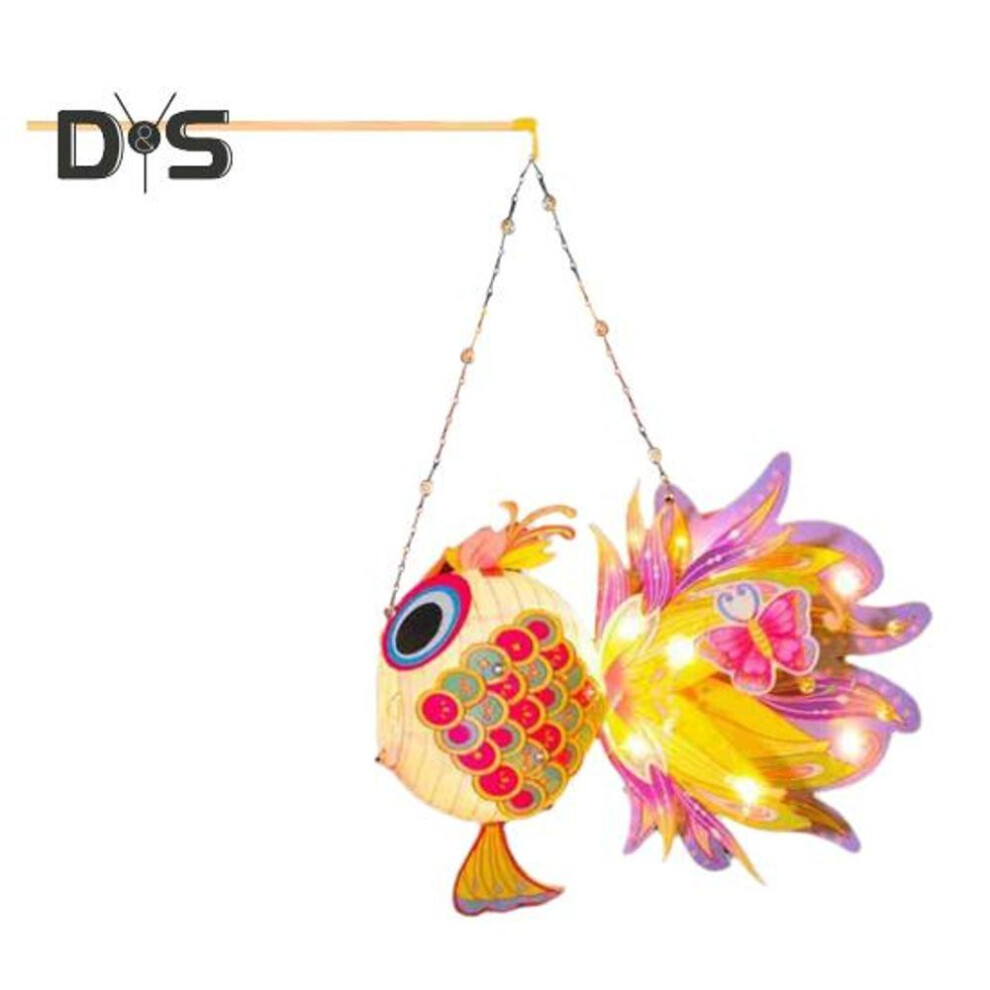 (as the picture, A) Chinese Lucky Fish Lantern Handmade Paper Lantern With Led Light Diy Craft For Festival Celebrations Kindergarten Activities