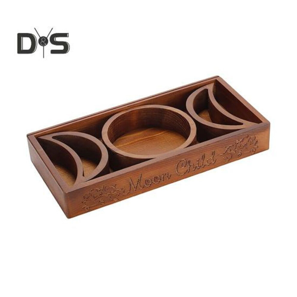 (as the picture, D) Wooden Plate Jewelry Tray Smooth Edge Burr Free Lotus Flower Design Dessert Party Serving Tray Ramadan Decoration