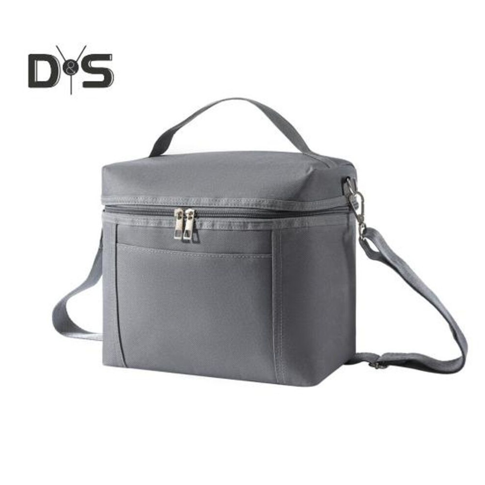 (grey, L) Insulated Lunch Bag for Adults Lightweight Nylon Waterproof Lunch Box with Removable Adjustable Strap Reusable Thermal Bento Bag for Work Picnics