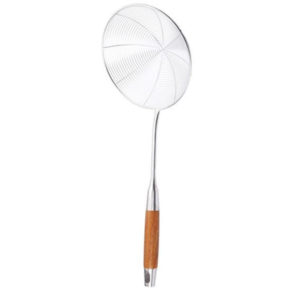 (as the picture, L) Stainless Steel Skimmer Scoop Ergonomic Design Heat resistant Portable Cooking Strainer Spoon Household Supplies