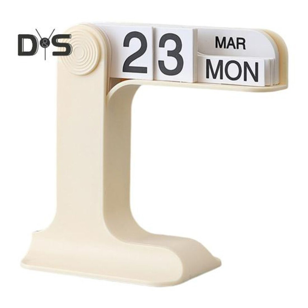 (white) Desk Calendar Standing Flip Calendar Desk Plastic Daily Schedule Planner Modern Farmhouse Decor Home Office Decoration