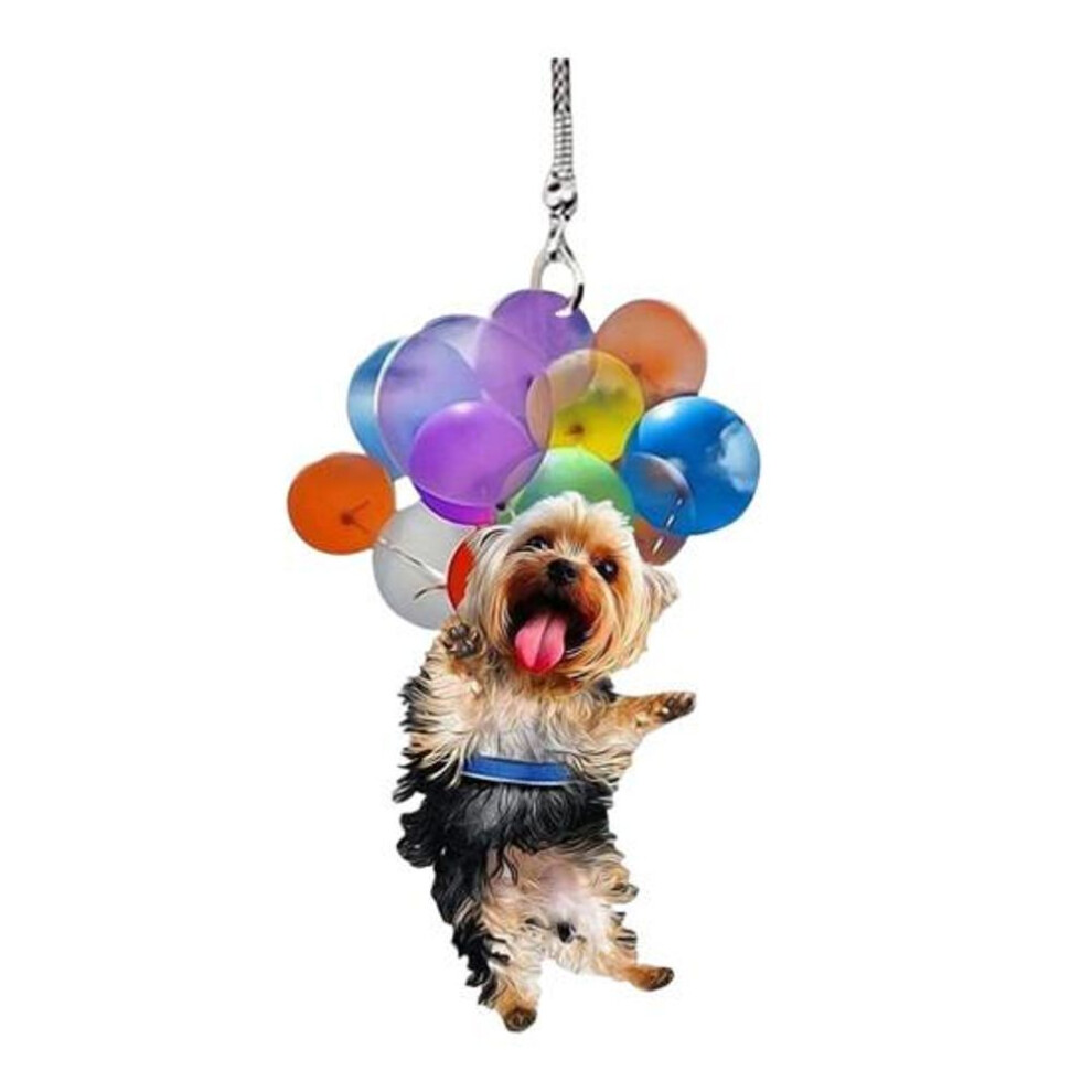 (as the picture, H) Car Pendant Balloon Cat Dog Hanging Ornament with Lanyard Easy to Hang Realistic Looking Adorable Animal Auto Rearview Mirror Ornament