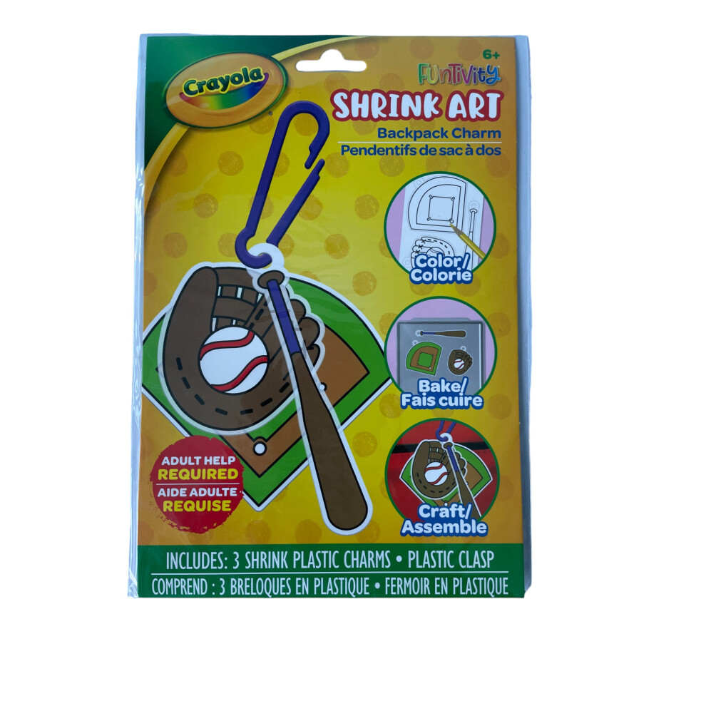 Crayola Shrink Art Backpack Kit - 3 Plastic Charms Creative Fun