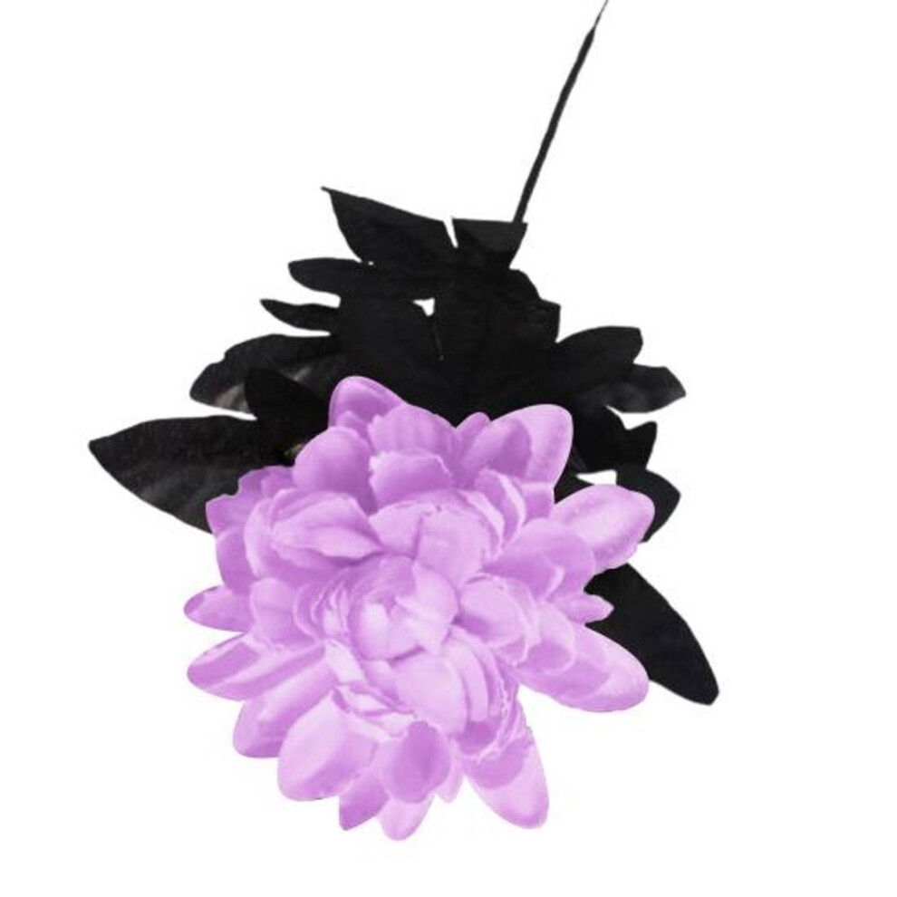 (purple) Artificial Flower 1Pc Clear Texture Fake Charming Faux Silk Floral Arrangement Plant Party Decor