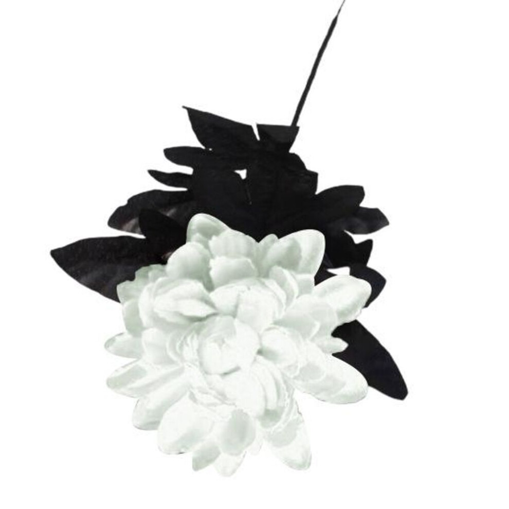 (white) Artificial Flower 1Pc Clear Texture Fake Charming Faux Silk Floral Arrangement Plant Party Decor