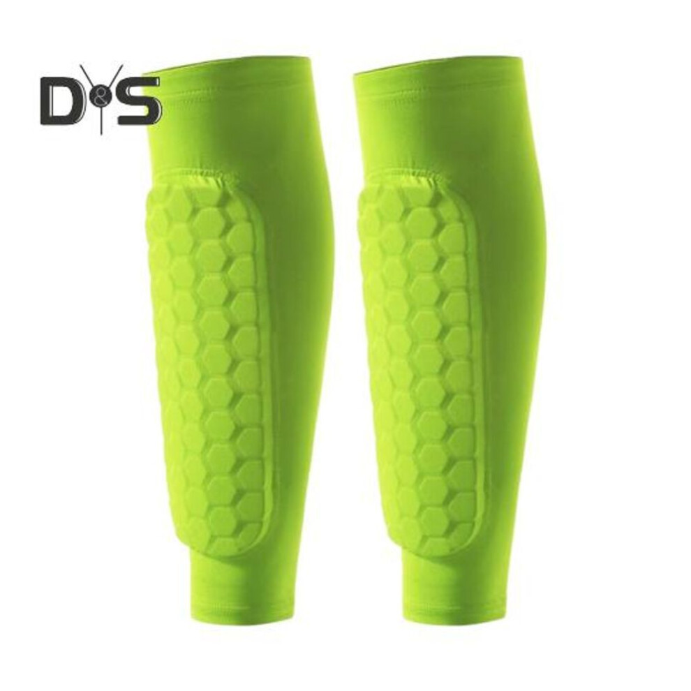 (green, L 2pcs) 1Pc/2Pcs Soccer Shin Guards Calf Compression Sleeves with Honeycomb Pads Shin Splint Supports for Adults Kids