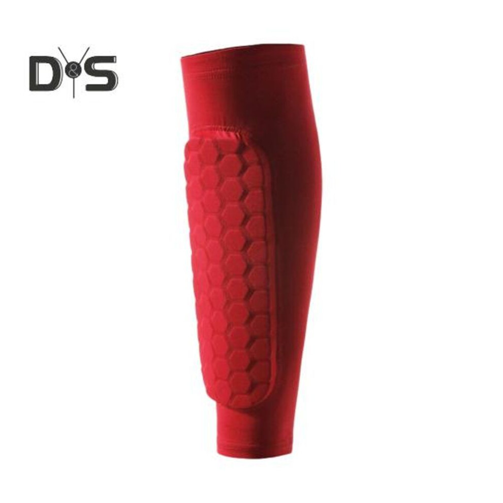 (red, M 1pc) 1pc/2pcs Soccer Shin Guards Calf Compression Sleeves With Honeycomb Pads Shin Splint Supports For Adults Kids