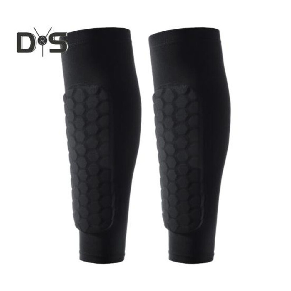 (black, M 2pcs) 1pc/2pcs Soccer Shin Guards Calf Compression Sleeves With Honeycomb Pads Shin Splint Supports For Adults Kids