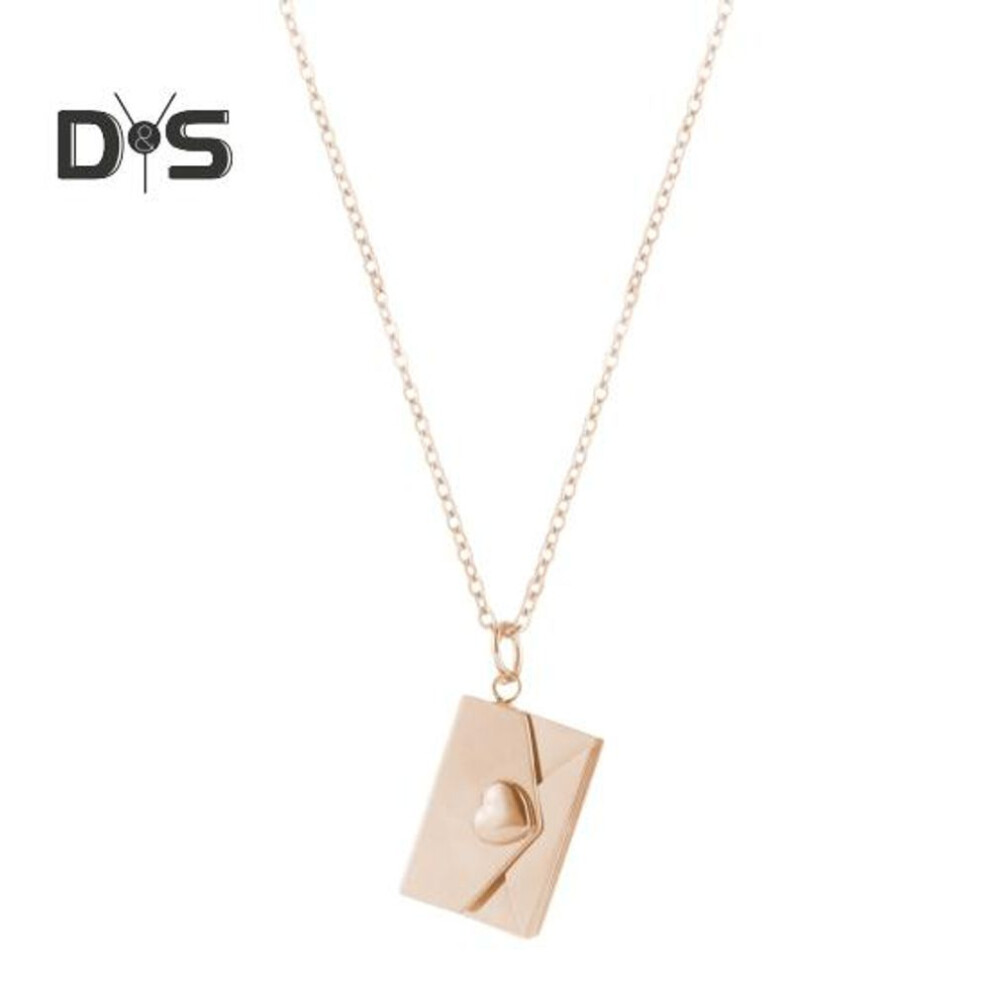 (rose gold) Personalized Envelope Locket Necklace For Women Custom Love Letter Message Birthstone Jewelry Envelope Box Pendant Gift For Mom Wife