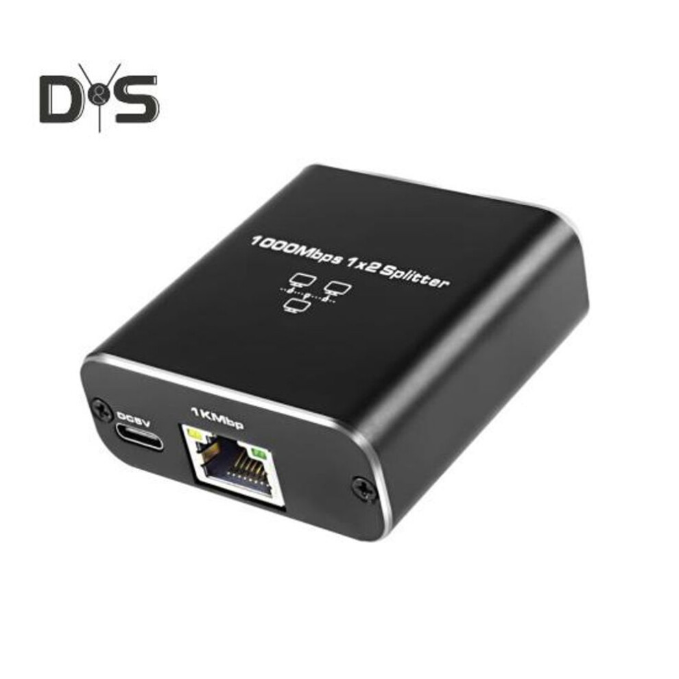 (as the picture, A) Ethernet Splitter 1000mbps High Speed Plug-and-play Compact Design Universal Usb Powered Lan Ethernet Cable Splitter Rj45 Splitter