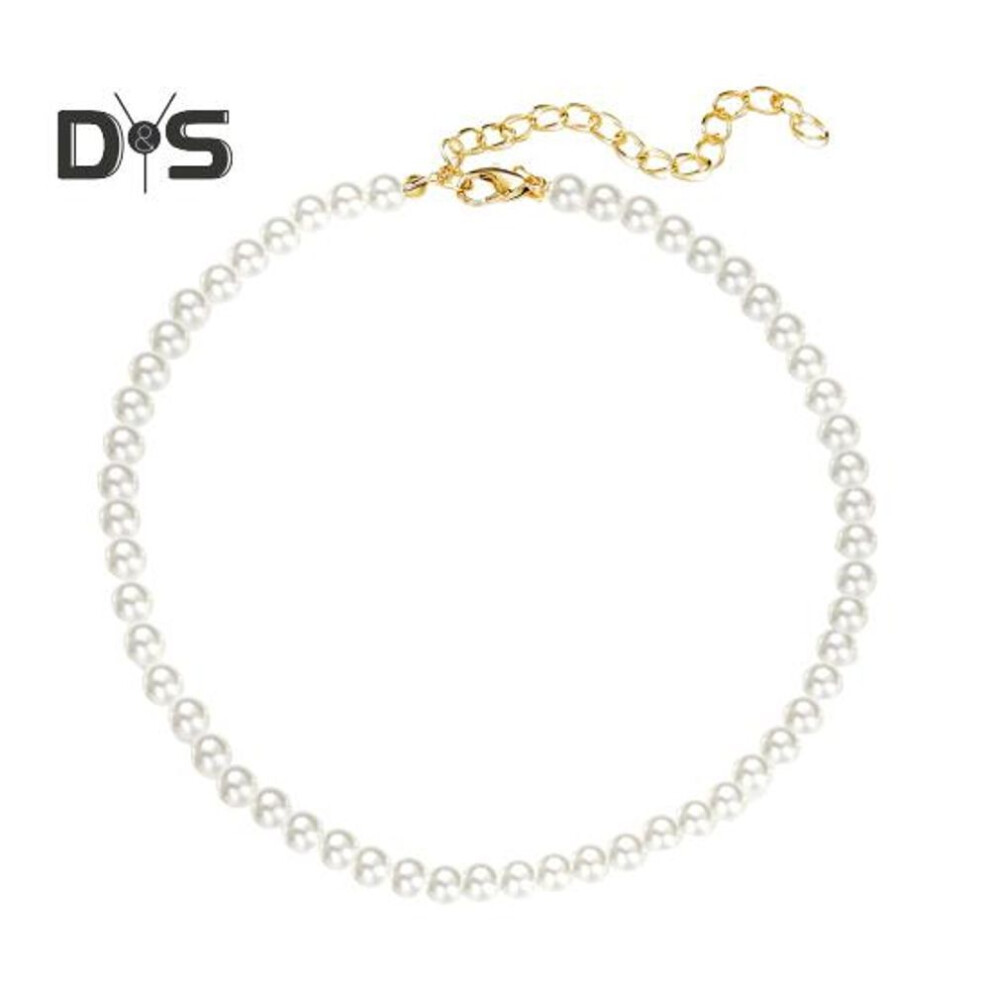 (as the picture, 3) Imitation Pearl Chain Necklace For Women Simple Chic Faux Pearl Necklace Wedding Love Gifts Fashion Jewelry For Women
