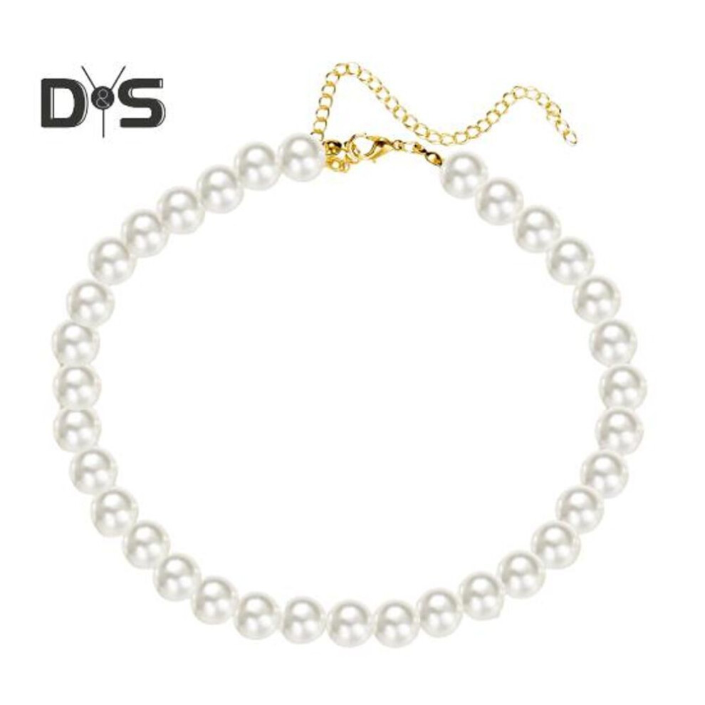 (as the picture, 4) Imitation Pearl Chain Necklace For Women Simple Chic Faux Pearl Necklace Wedding Love Gifts Fashion Jewelry For Women