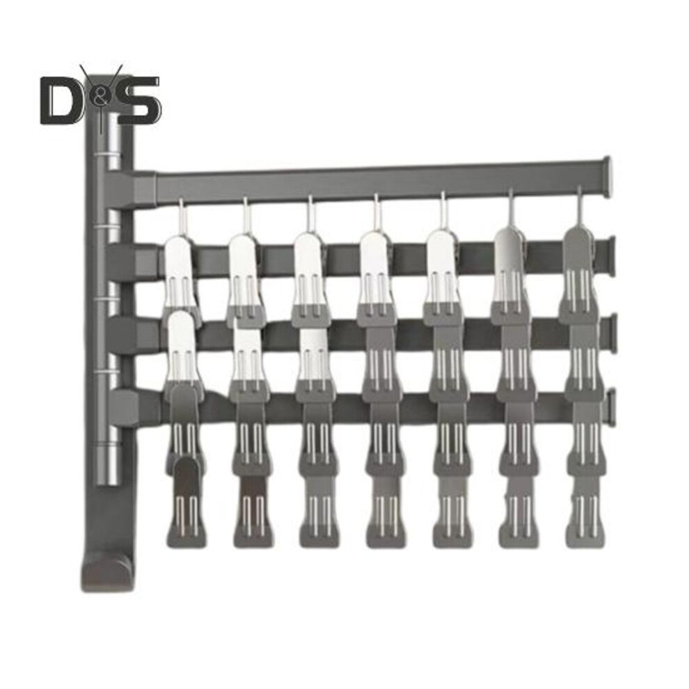 Folding Clothes Hanger Drying Rack 180-Degree Rotatable Strong Load-bearing Easy Install No Drilling Sock Organizer Clothes Hook