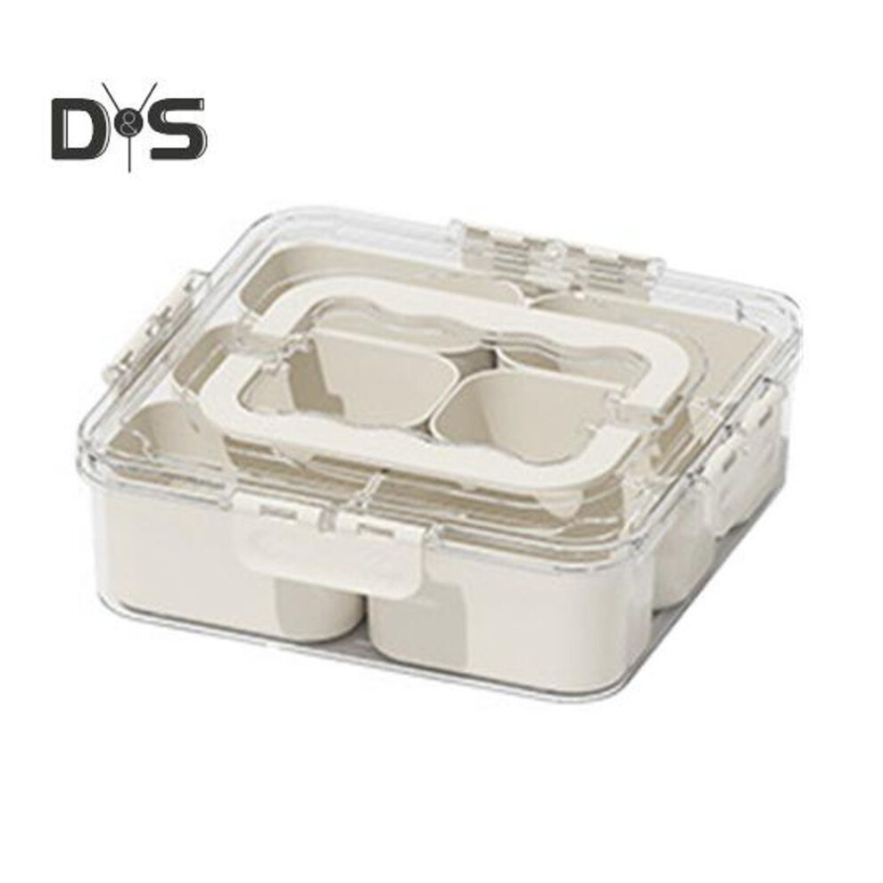 (as the picture, 6) Snack Box Container With Multiple Compartments Bpa Free Transparent Lid Design Refrigerator Organizer Food Storage Box