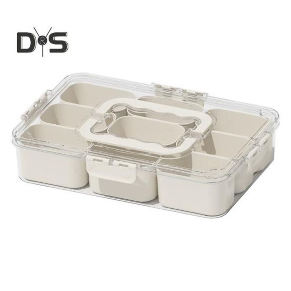 (as the picture, 9) Snack Box Container with Multiple Compartments BPA Free Transparent Lid Design Refrigerator Organizer Food Storage Box