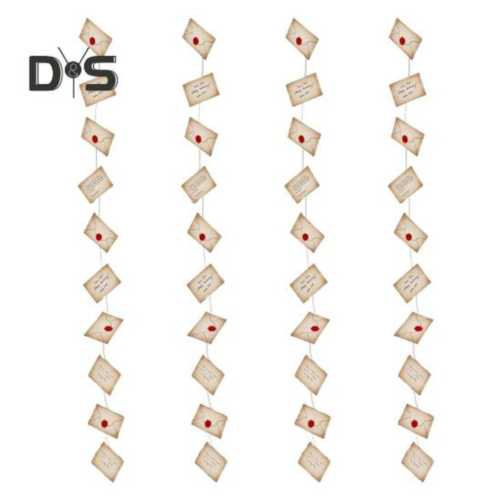 (as the picture, B) 4pcs Magic Wizard Floating Acceptance Letters Banners Hallloween Birthday Party Decoration 40pcs Floating Letters Hanging Banner