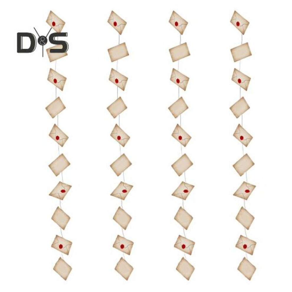 (as the picture, A) 4pcs Magic Wizard Floating Acceptance Letters Banners Hallloween Birthday Party Decoration 40pcs Floating Letters Hanging Banner