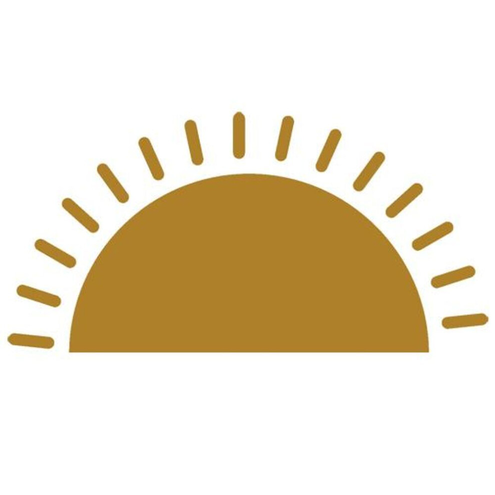 (brown) 1 Sheet Smooth Wall Decal Waterproof Modern Decorative Sticky Sun Shape