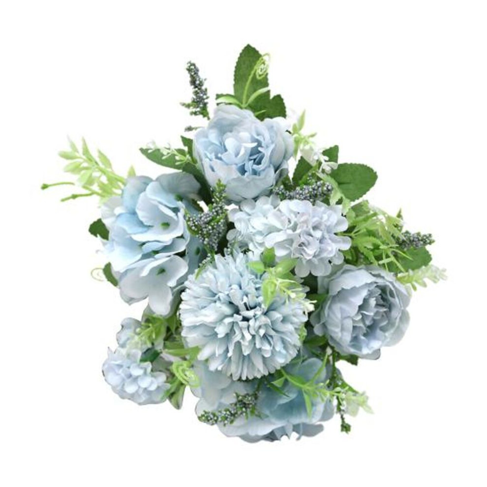 (blue) 1 Bouquet 220cm Vibrant Color Artificial Flower Non-fading Useful Bride Peony Simulation