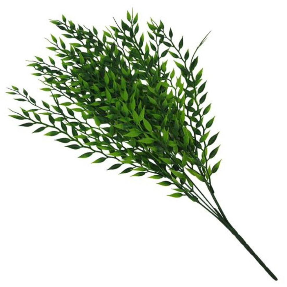 1 Bouquet Artificial Green Plant Plastic Wicker Home Office Wall Hanging Decor