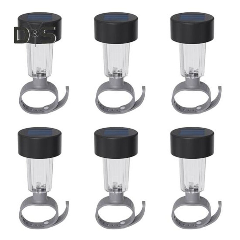 (as the picture, Warm light) 6 Pcs Solar Pool Lights Waterproof Outdoor Ground Pool Frame Lights Yard Garden Decoration Night Lights For Fence Framed Above Ground Pools
