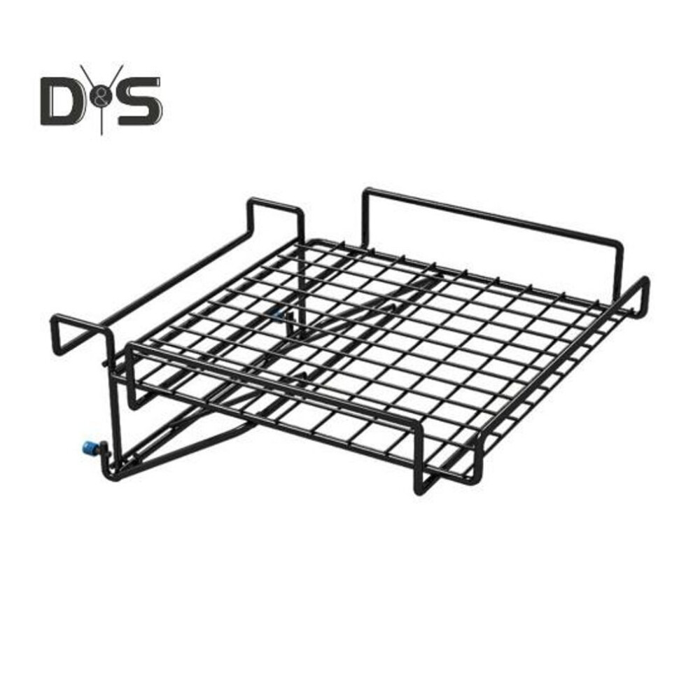 (black) Foldable Kitchen Storage Rack Cabinet Organizer Strong Load-bearing Simple Installation Heavy Duty Storage Holder