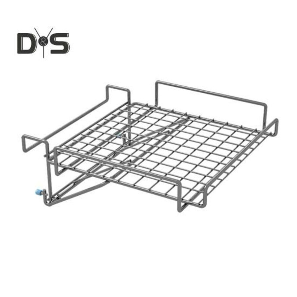 (silver) Foldable Kitchen Storage Rack Cabinet Organizer Strong Load-bearing Simple Installation Heavy Duty Storage Holder