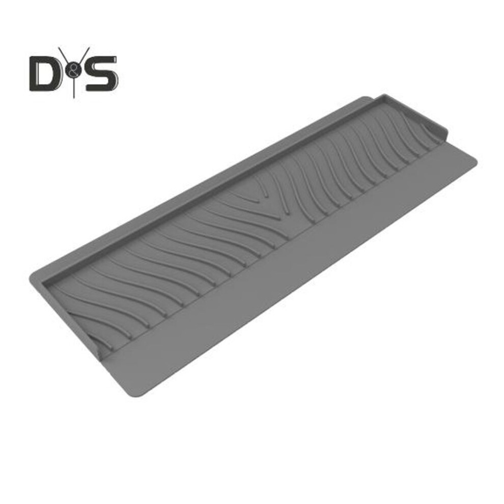 (grey) Silicone Sink Edge Protector Splash Guard With Suction Cup Anti-slip Multifunction Countertop Kitchen Bathtub Sink Wash Basin Anti-splash Tray Sink