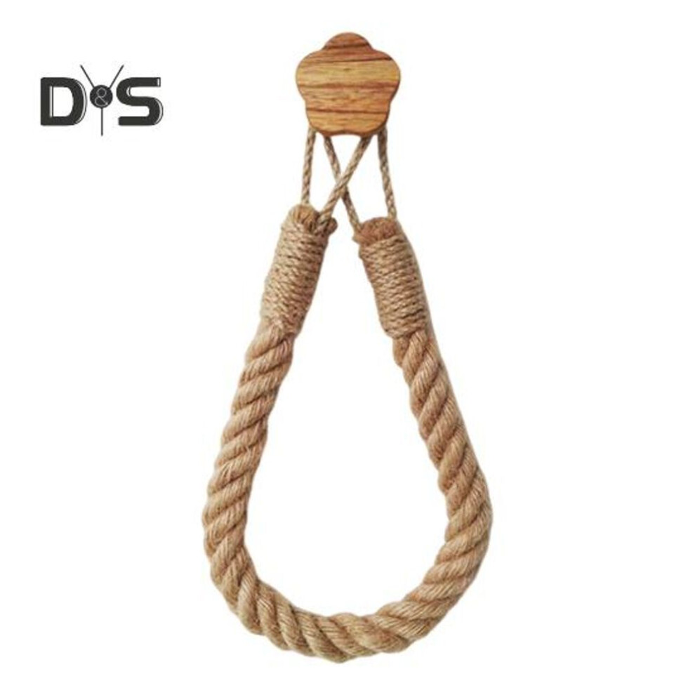 (as the picture, D) Tissue Roll Holder Rustic Design No Drilling Required Simple Installation Jute Rope Roll Holder Paper Organizer