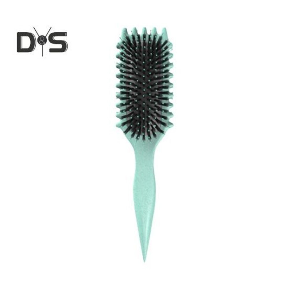 (green) Curly Hair Brush Soft Bristles Scalp Massage Women Girls Bounce Curl Defining Shaping Styling Detangling Comb Hairdressing Tool