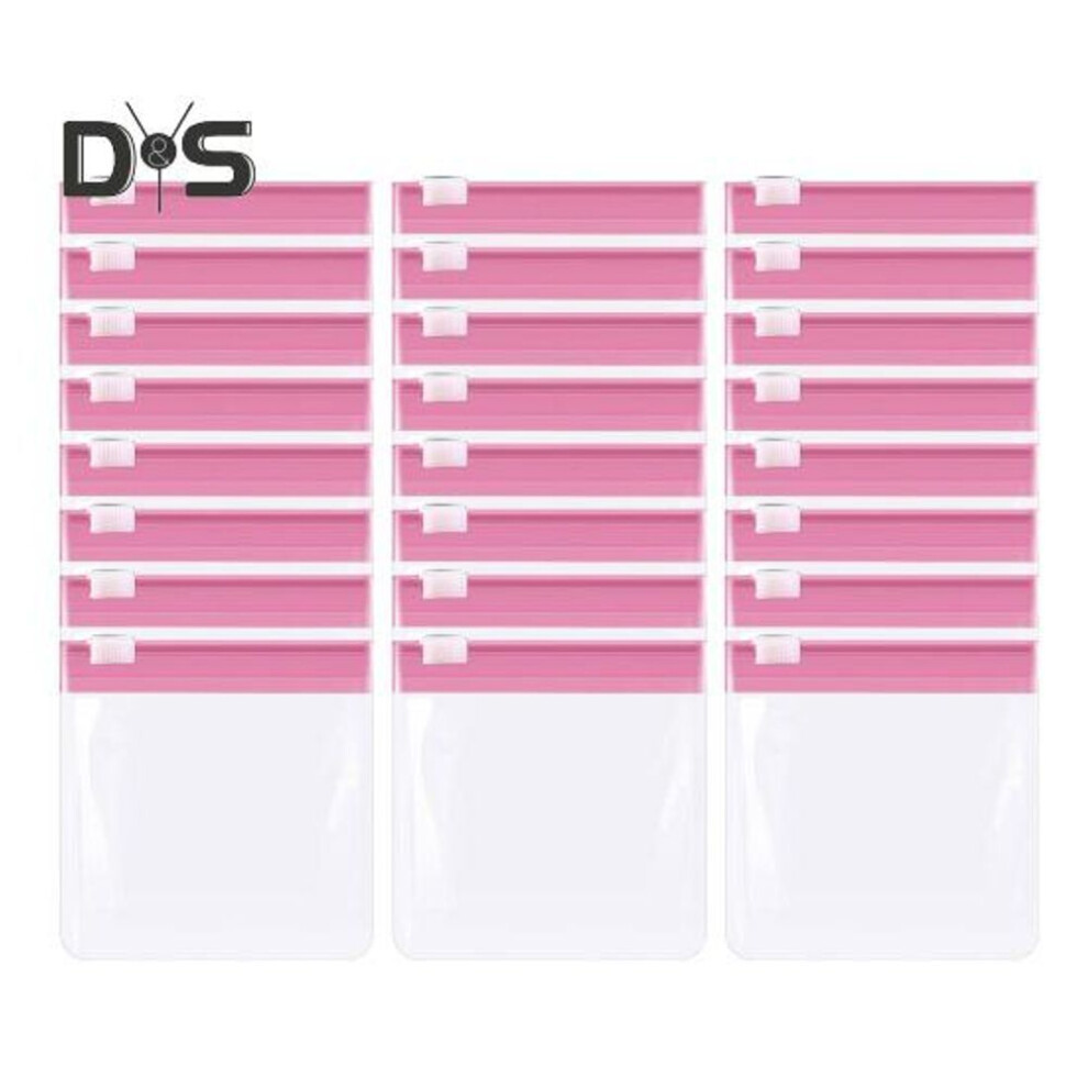 (pink) 24Pcs Pill Pouch Bags Zippered Storage Bags Good Sealing Portable Reusable Translucent Medicine Organizer Self Sealing Pill Bags