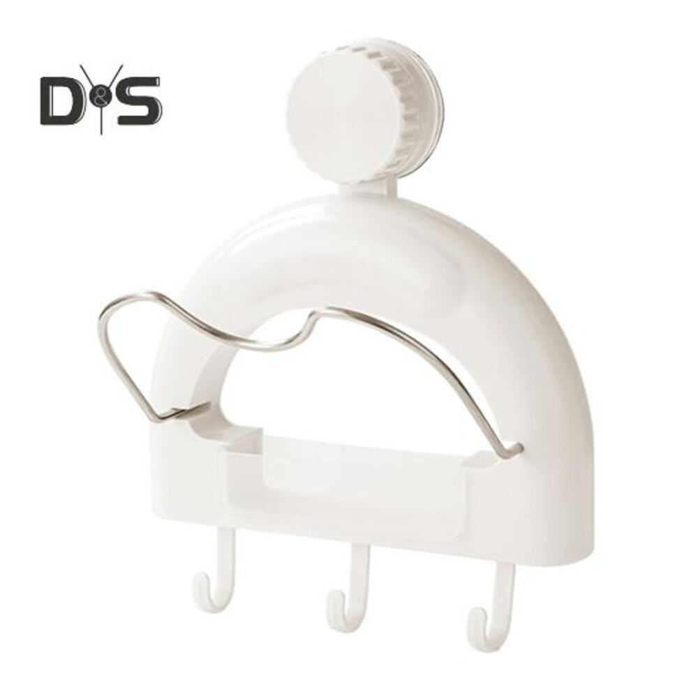(white) Wall Hanging Suction Cup Pot Lid Holder Strong Load-bearing Easy To Install Space Saving Cutting Board Holder With Hook