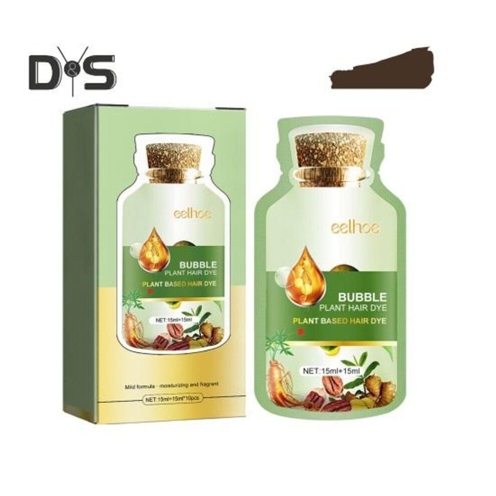 (as the picture, B) 10pcs 30ml Bubble Hair Dye Gentle Natural Plants Extract Coloring Shampoo Men Women Botanical Bubble Dyeing Foam